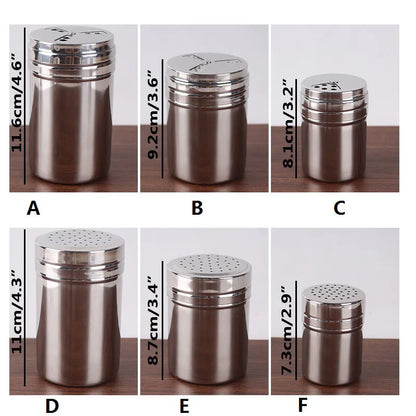 Stainless Steel Spice Sugar Salt Pepper Herb Shaker Jar Seasoning Bottle