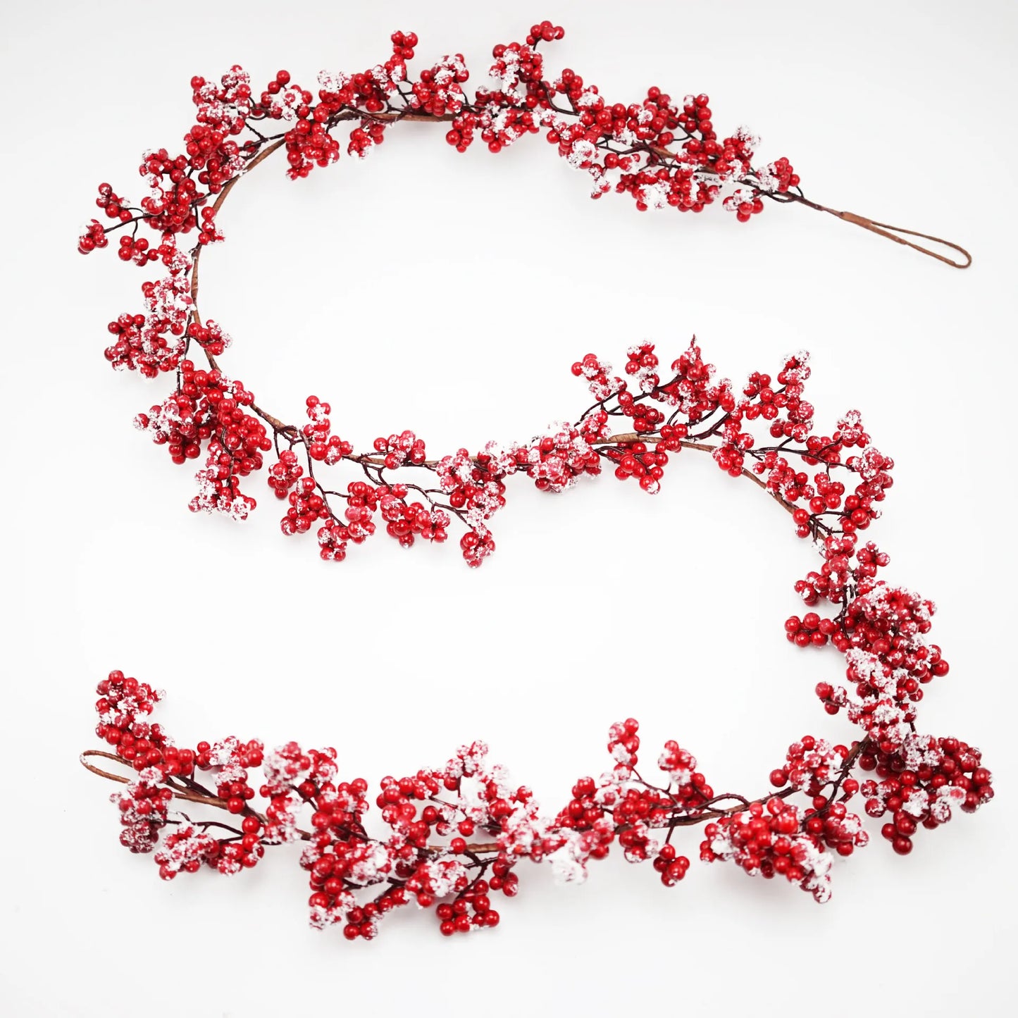 5.9ft/180cm Red Berry Garland Optional Lighting New Year