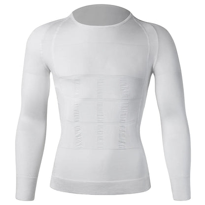 Men Body Shaper Long Sleeve Compression Shirts Winter Base Layer T-Shirt