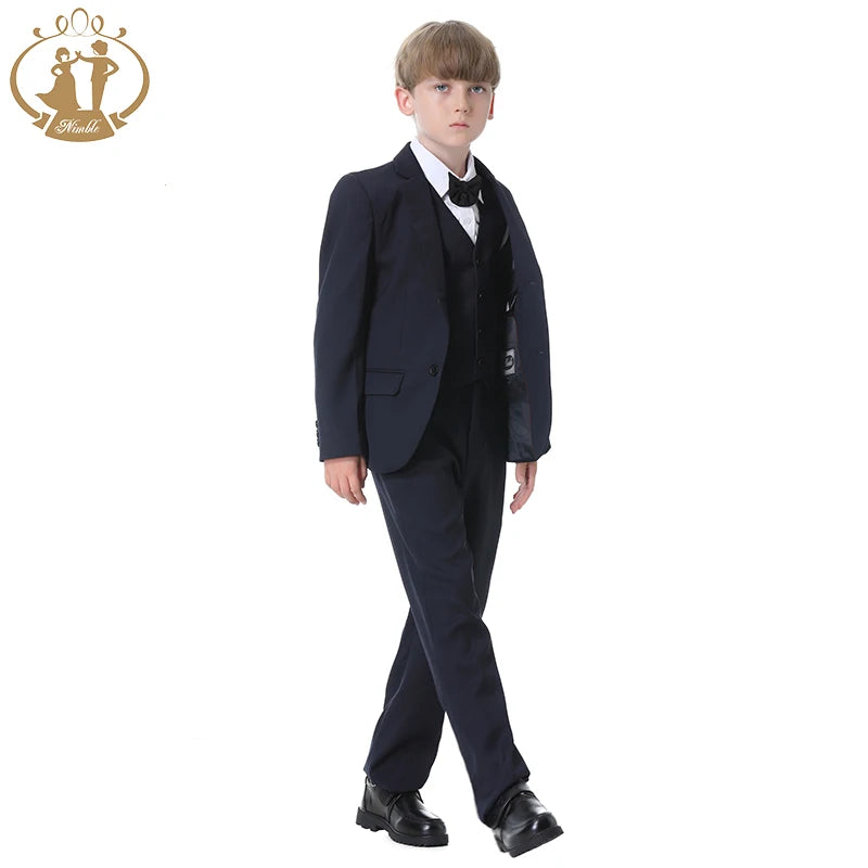 Spring Autumn Children's Formal Suit Set Flower Boys Wedding Party Performance