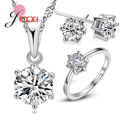 925 Sterling Silver Needle Bridal Jewelry Sets for Women Accessory