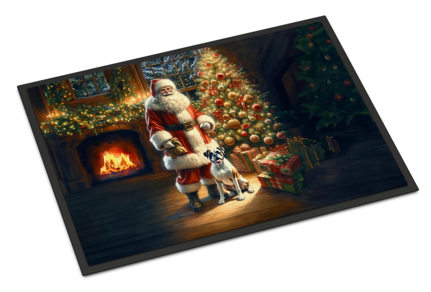 Boxer and Santa Claus Doormat