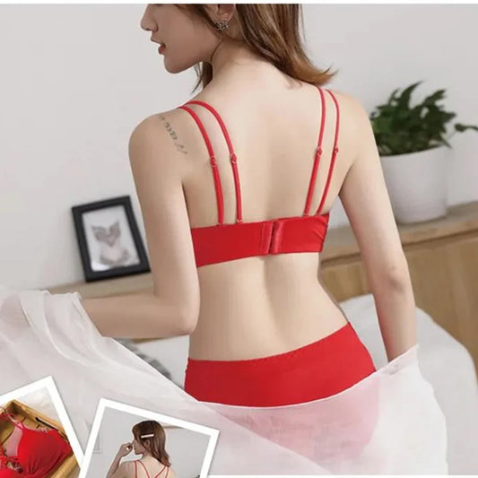 New Sexy Bra Set Women'S Push Up Red Black Underwear Panties Student Comfortable Breathable Bra Set Sexy Underwear for Women