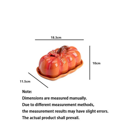 Cute and Novel Pumpkin With Lid Ceramic Dining Plate Snack Plate Utensils