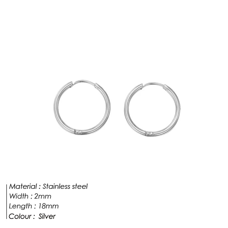 eManco Circle Round Buckles Earring Stainless Steel Earrings Minimalist Trendy