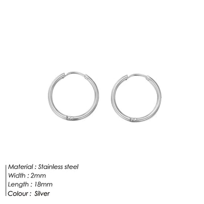 eManco Circle Round Buckles Earring Stainless Steel Earrings Minimalist Trendy