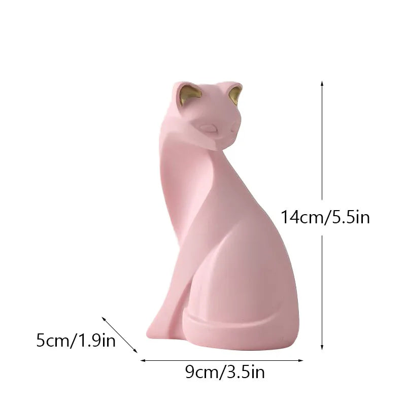 Vilead Pink Cat Sculptures Dressing Table Decoration Accessories Home