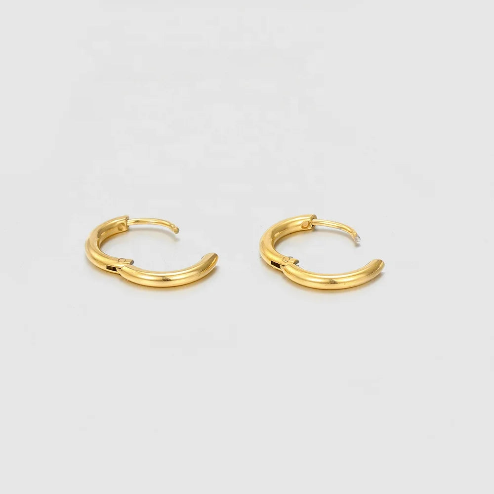 eManco Circle Round Buckles Earring Stainless Steel Earrings Minimalist Trendy