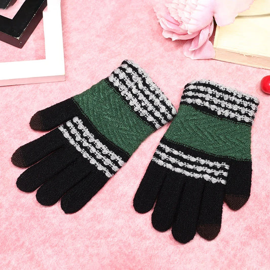 Fashion Winter Stripe Warm Gloves Children Kids Boys SKnitting Mittens FS0477