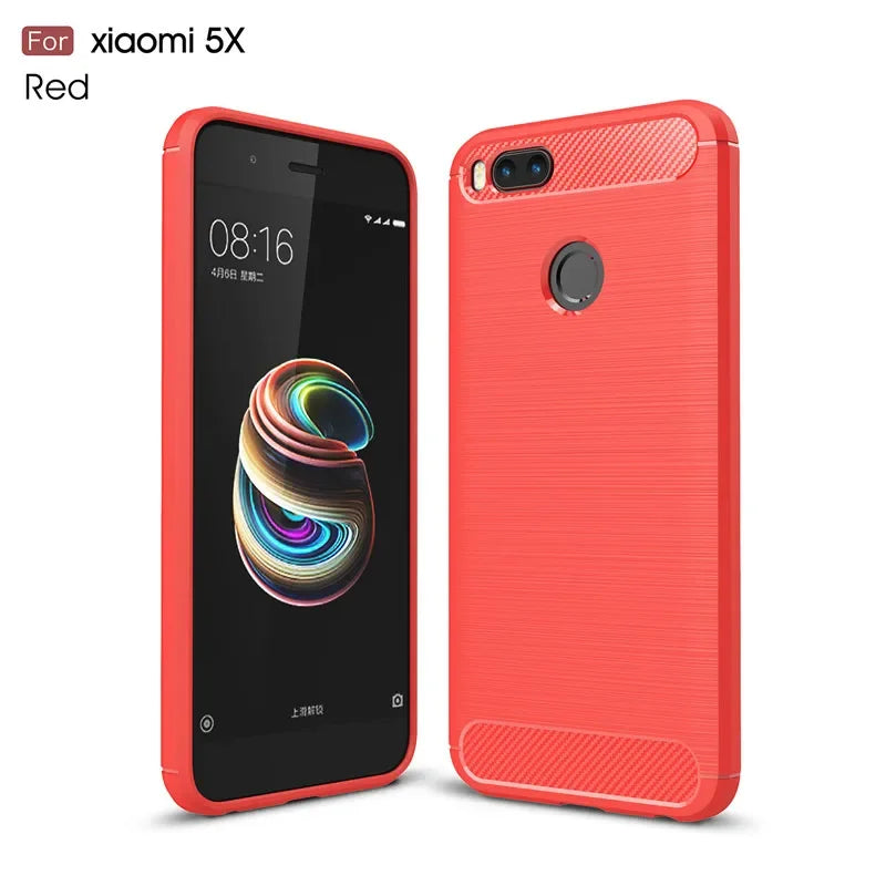 Carbon Fiber Case for Xiaomi Mi A1 5X Luxury Slim Silicone Soft Phone Cover