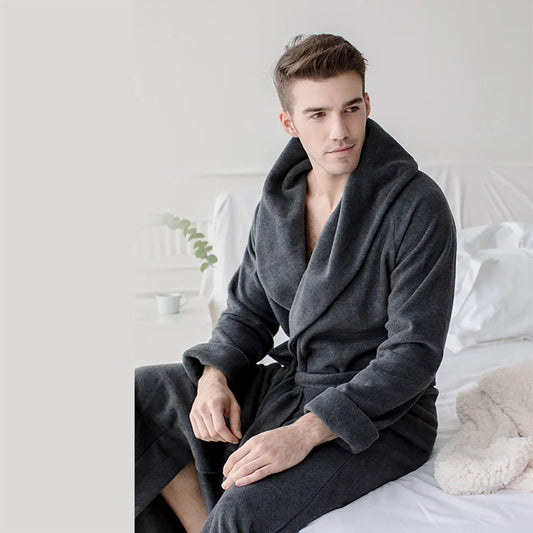 Men's and Women's Long Robes Fleece Floor Soft Sleepwear Loungewear