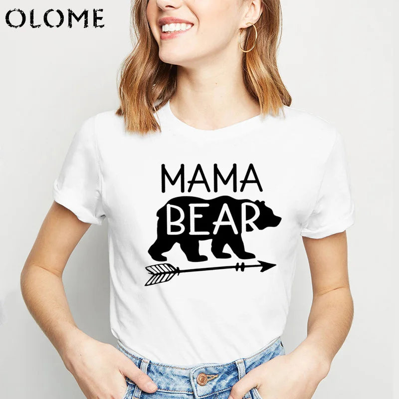 Mama Bear Baby Bear Matching Shirts Mommy and Me T Shirts Women Son Daughter