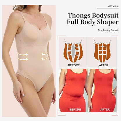 Seamless Thongs Bodysuit Women Shapewear Tummy Control Butt Lifter Body Shaper