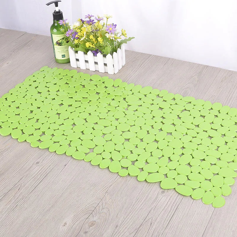 Bath Mat PVC Large Bathtub Safety Shower Non-Slip Mats With Suction Cups Pebbles