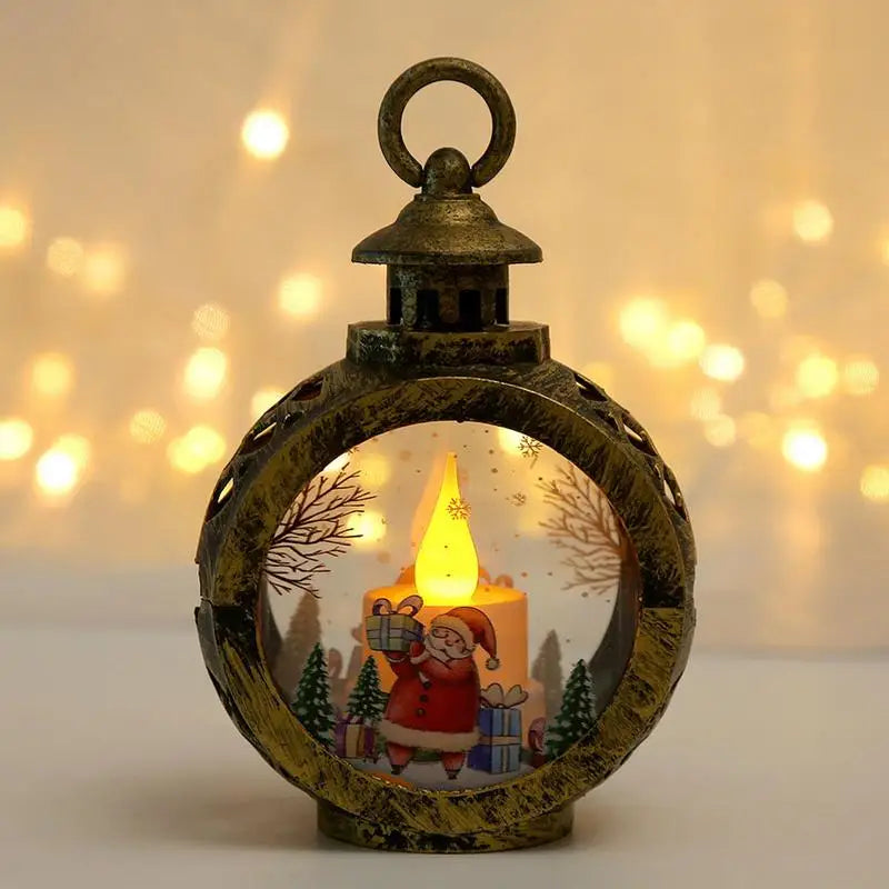 Santa Claus Snowman Lantern Light Merry Christmas Decor for Home Christmas