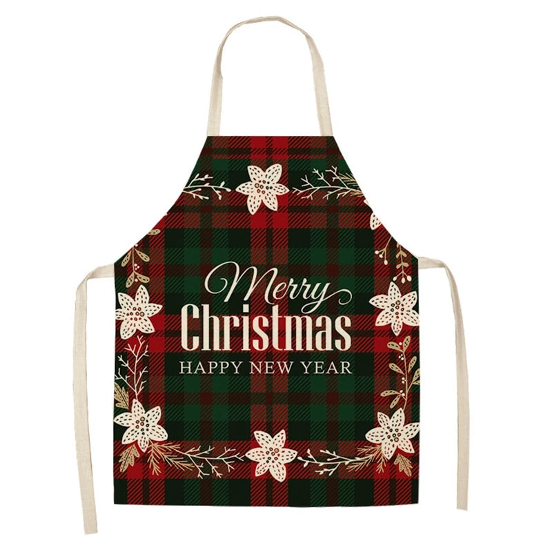 Linen Merry Christmas Apron Christmas Decorations for Home