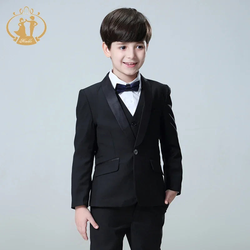 Spring Autumn Formal Boys Suits for Weddings Children Party Host Costume