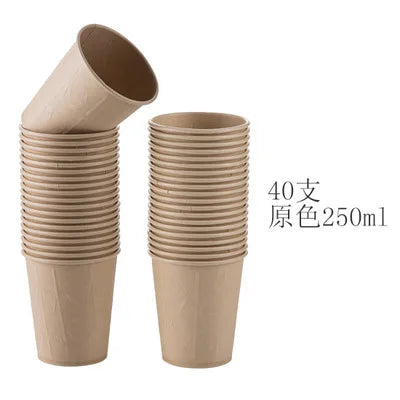 40pcs/Pack High Quality Bamboo Fiber Household Paper Cups Disposable Coffee Cup