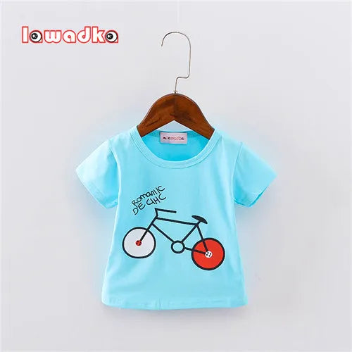 Sport Baby Girls Boys T-Shirt Short Sleeve Bicycle Pattern T-Shirts for Boys