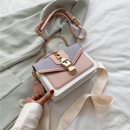 Luxury Designer Contrast Color  Ladies Shoulder Bag Women Small Square Handbags