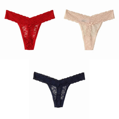 Woman Intimates Low-Rise Soft Female Panties New Plus Size Thongs 3 Pieces