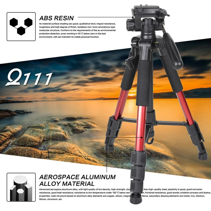 ZOMEI Q111 Professional Portable Travel Aluminum Camera Tripod & Pan