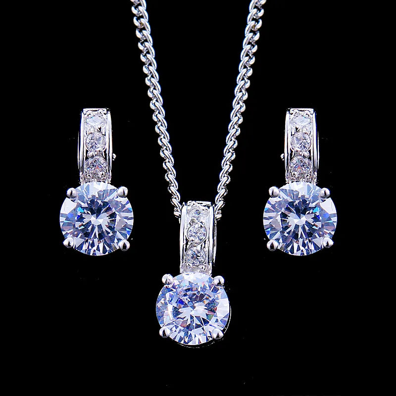 Emmaya Bridal Jewelry Sets Female Jewellery With Zircon Set of Earrings Pendant