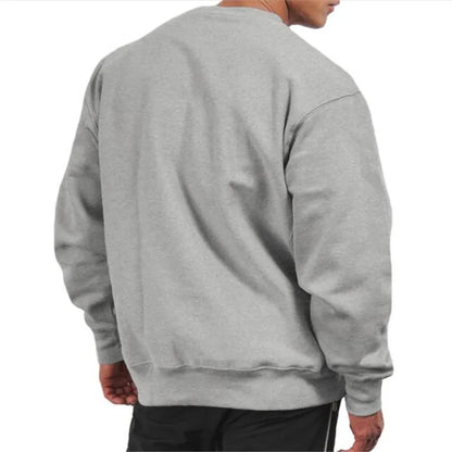 Men's Sweatshirt White Pure Color Casual Men Spring Autumn Fleece Sweatshirts