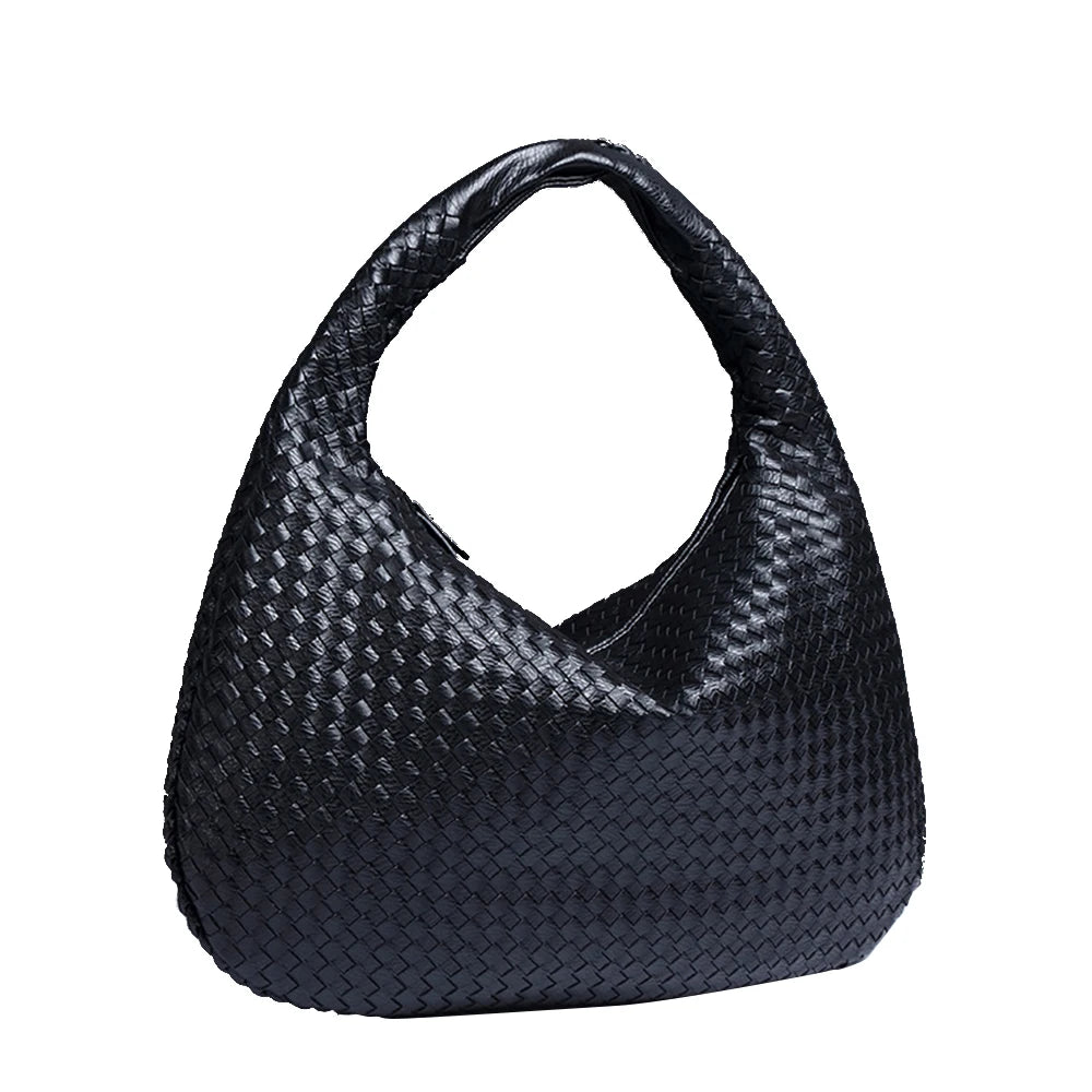 Dropshipping Woven Bag Vegan Leather Hobo Handbags for Women Top-Handle