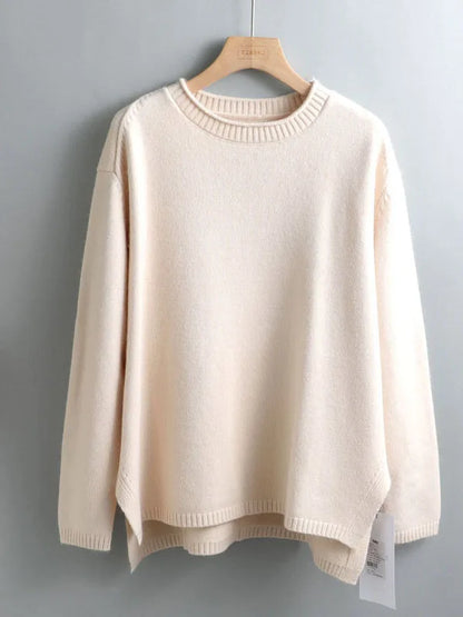 O-Neck Oversize Thick Sweater Pullovers Women Loose Cashmere Turtleneck Sweater