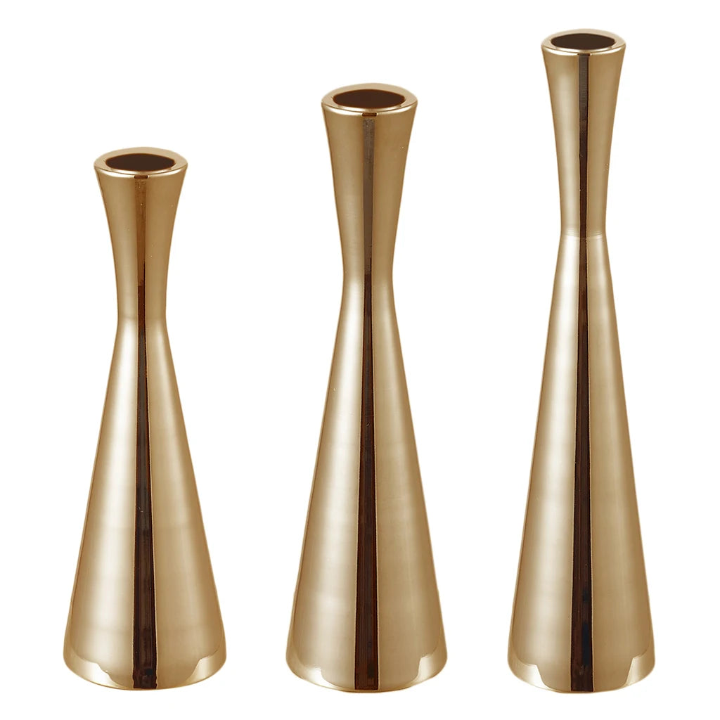 Taper Candle Holders Modern Hourglass Shape Fits Standard Tapered Candlesticks