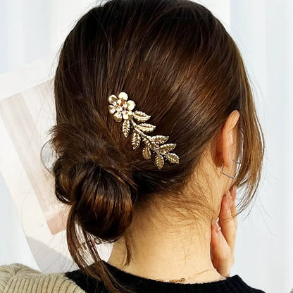 Metal Leaf Hair Clips Women's Hair Accessories Fashion Bridal Wedding Hair