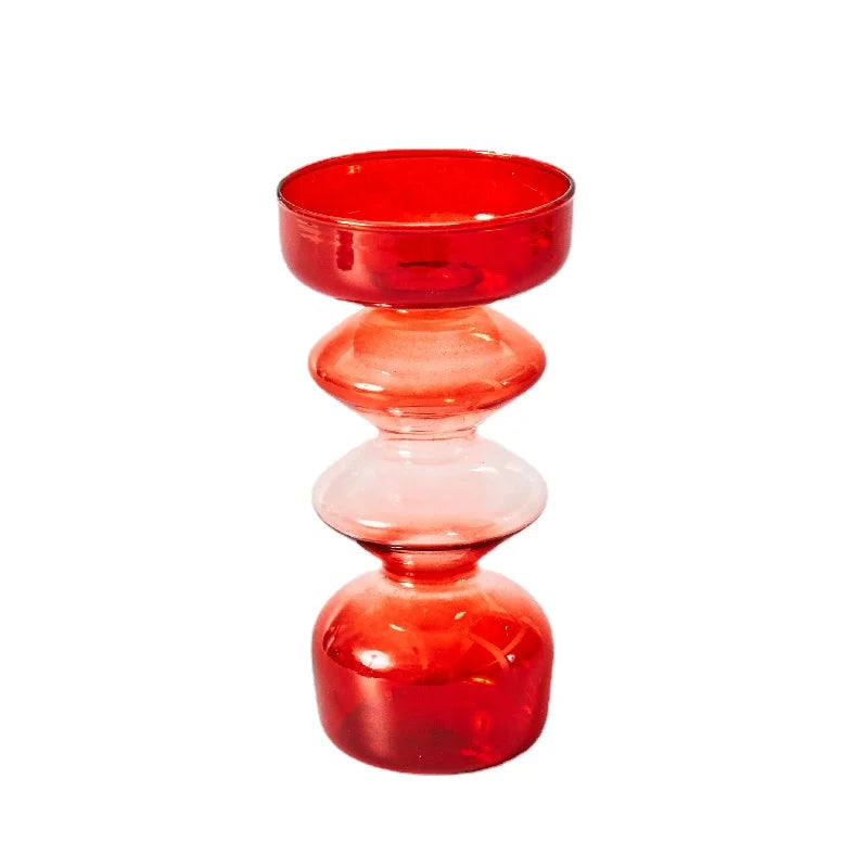 Red Glass Candle Holders Candle Stand Christmas Candle Holder Candlestick Holder