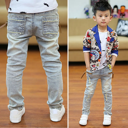 IENENS 5-13y Kids Boys Clothes Skinny Jeans Classic Pants