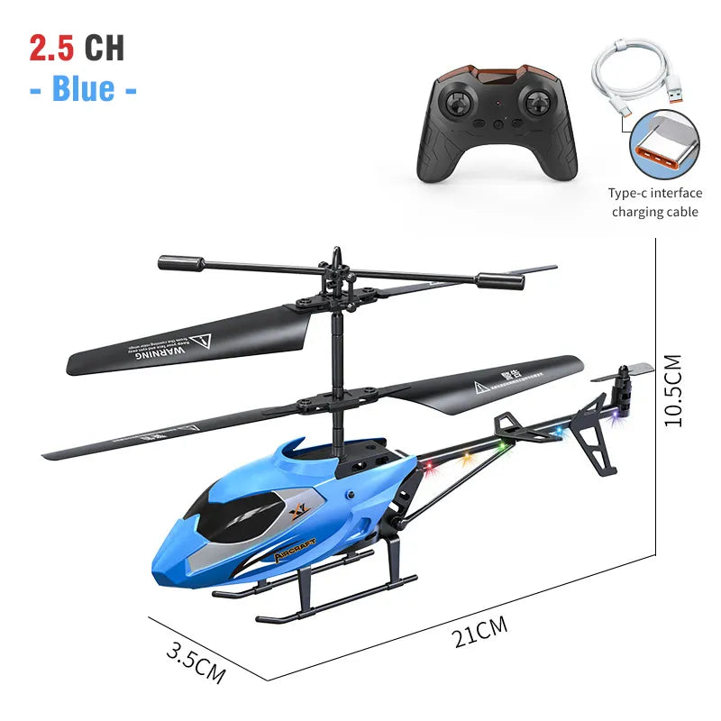 RC Helicopter 2.5CH Remote Control Airplane Kids Toy Wireless Aircraft Toys