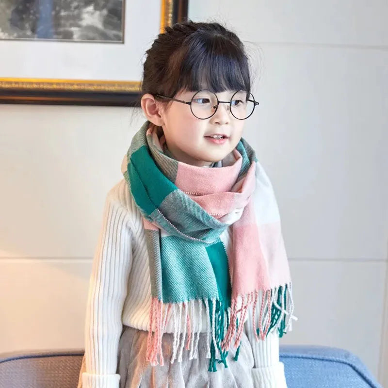 Autumn and Winter Children's Scarf British Plaid High-Grade