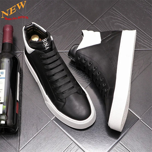 New Fashion Men Casual Shoes Hip Hop Sneakers Flat Board Shoes Height