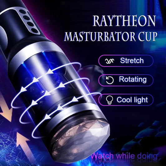 Automatic Male Masturbator Cup Telescopic Rotation Silicone Vagina Masturbation