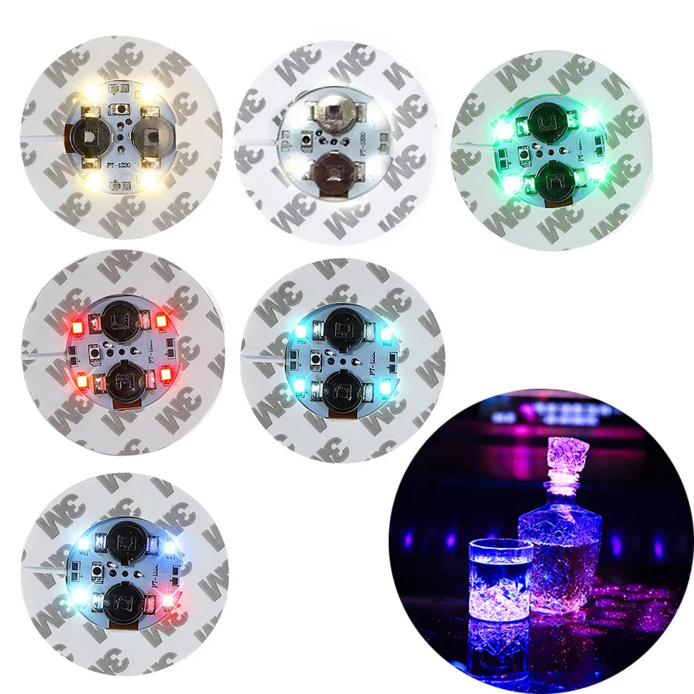 1Pcs Super Bright Mini Glow Coaster LED Vase New Year Decoration Light