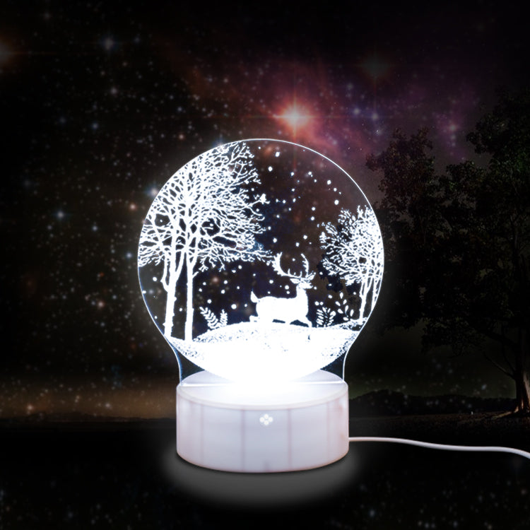 2024 New Arrival Creative 3D Illusion Reindeer LED Lamp ABS Table Desk Base