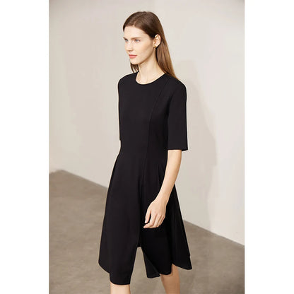 AMII Minimalism Dress for Women 2023 Spring Half Sleeve French