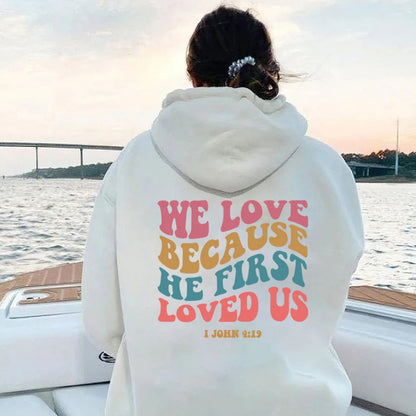 Aesthetic Christian Hoodie Women Religious Hooded Sweatshirt Retro Bible Verse