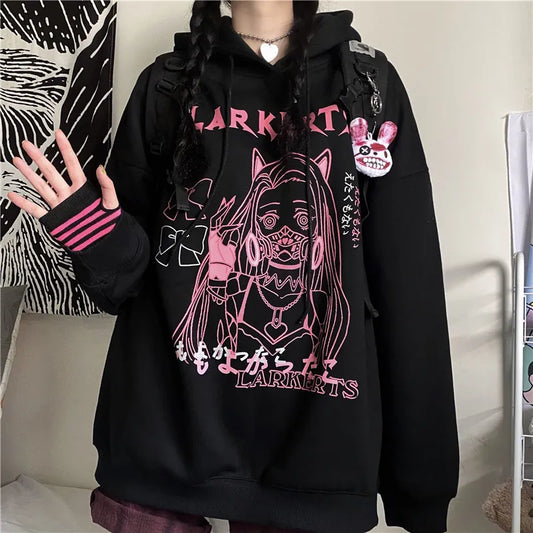 Woman Sweatshirts Kawaii Funny Cartoon Hoodies Ullzang Cute Anime Oversize