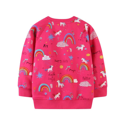 Jumping Meters New Arrival Autumn Winter Sweatshirts for Girls Animals Applique