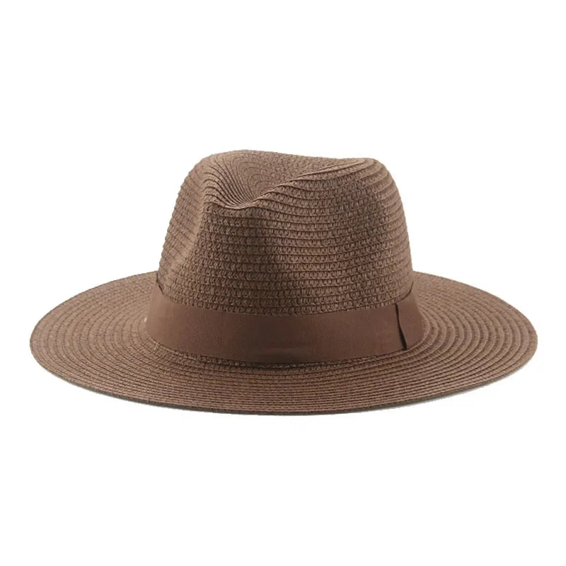 Hats for Women Bucket Sun Hats Ribbon Band Men Hat Straw Summer Panama Formal