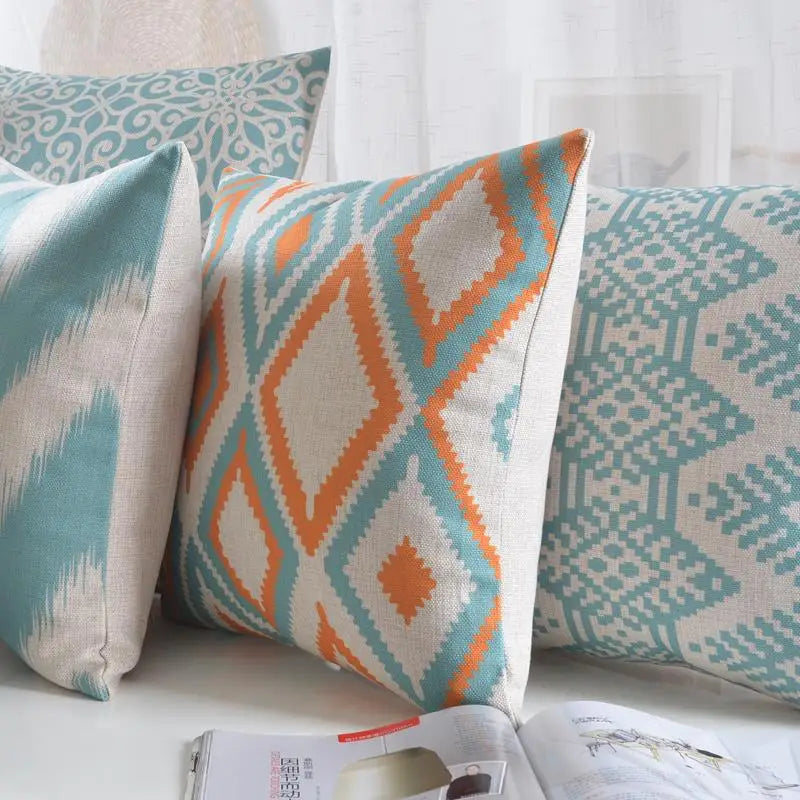 Geometric Pillow  Nordic Fresh Abstraction Cushion  Linen Cushions Waist