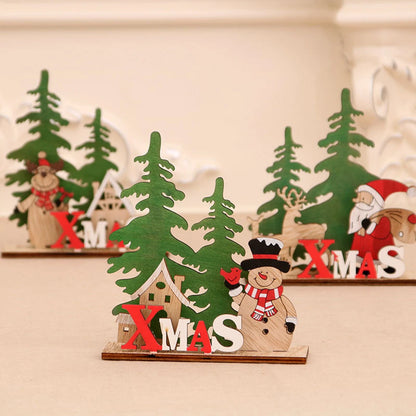 QIFU Xmas Noel Wooden Christmas Ornaments Merry Christmas Decor for Home