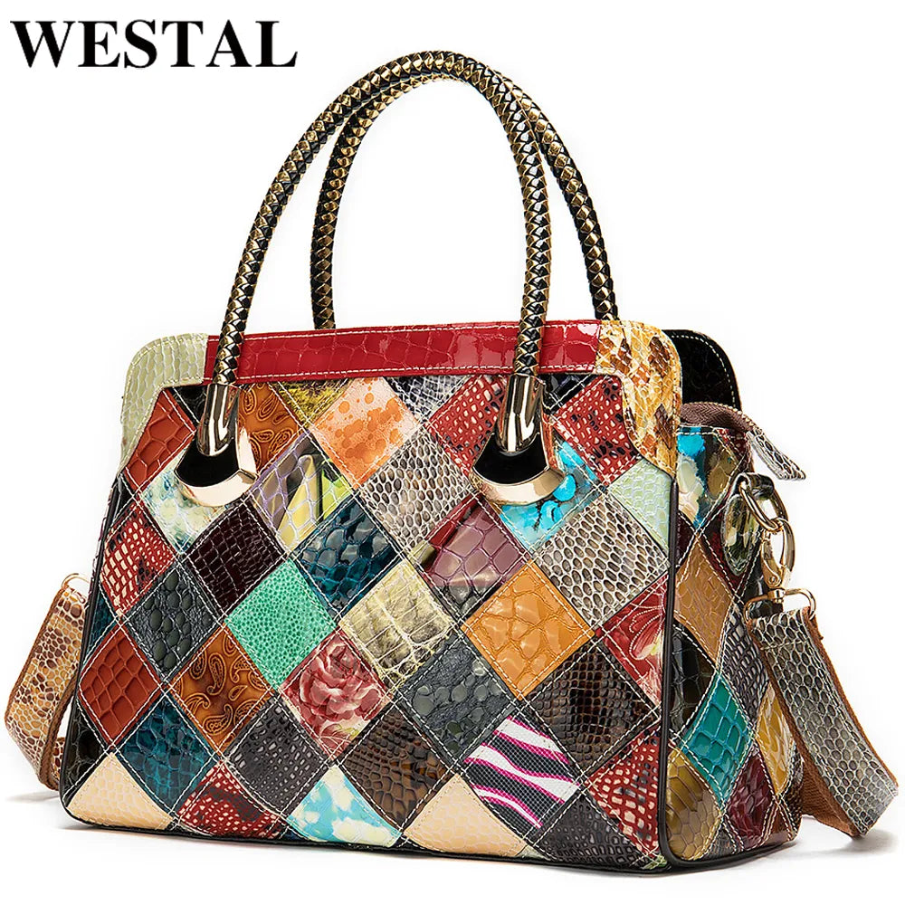 WESTAL Womens Genuine Leather Handbags Women's Leather Luxury Handbags