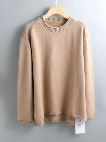 O-Neck Oversize Thick Sweater Pullovers Women Loose Cashmere Turtleneck Sweater