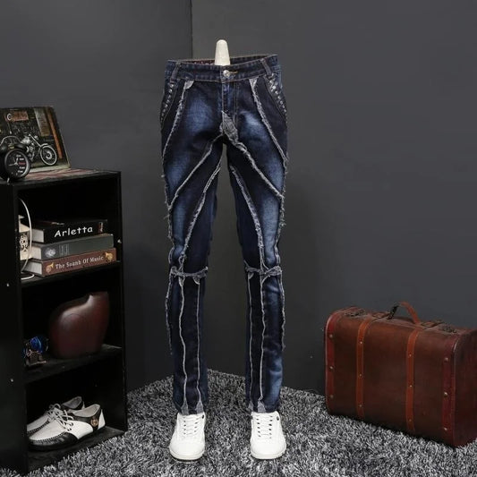 2019 Autumn Jeans Male Personality Self-Cultivation Directly Canister Long